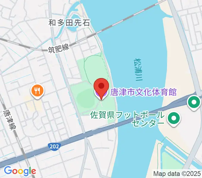 唐津市文化体育館の地図