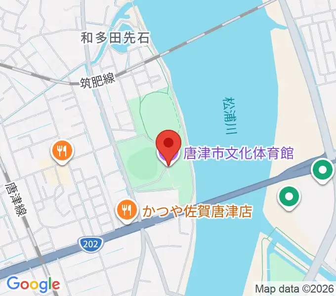 唐津市文化体育館の地図