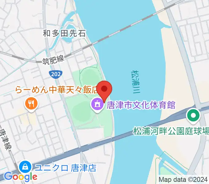 唐津市陸上競技場の地図