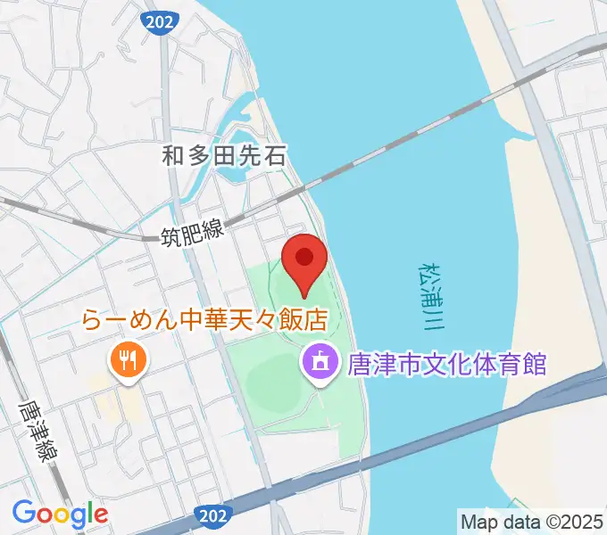 唐津市陸上競技場の地図
