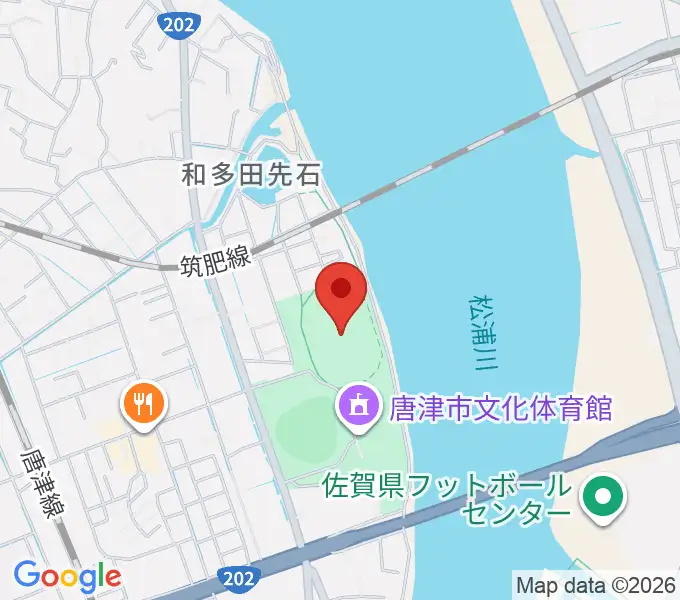 唐津市陸上競技場の地図
