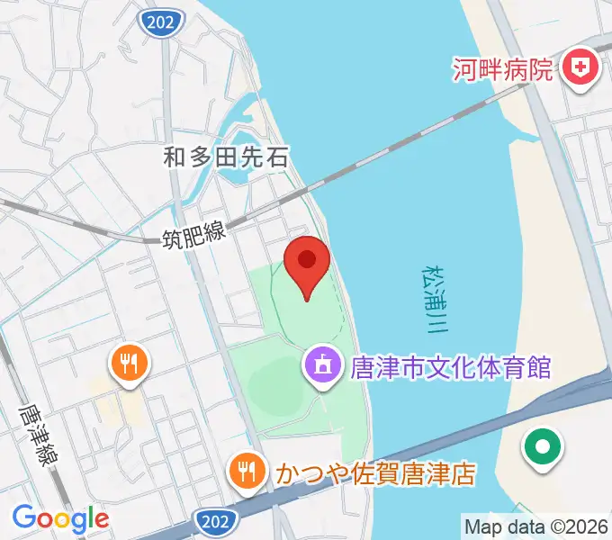 唐津市陸上競技場の地図