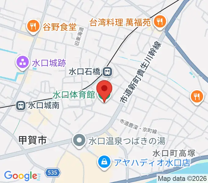 甲賀市水口体育館の地図