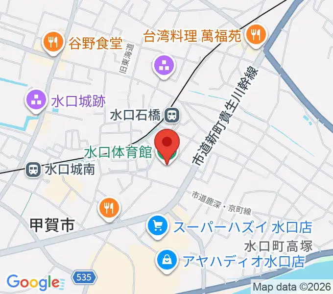甲賀市水口体育館の地図