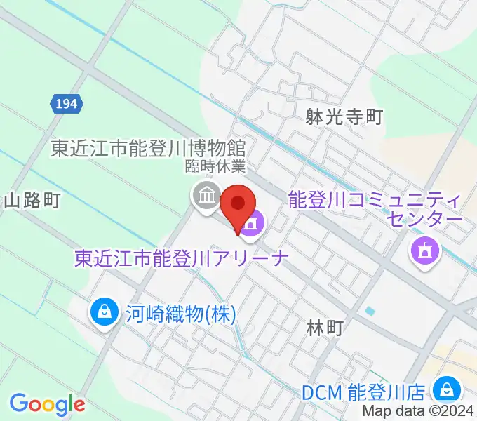 東近江市能登川アリーナの地図