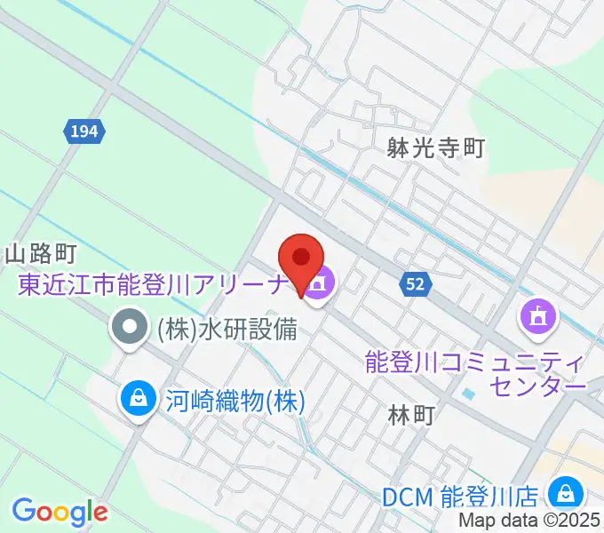 東近江市能登川アリーナの地図