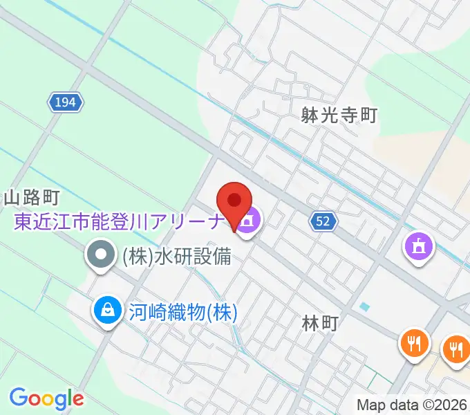 東近江市能登川アリーナの地図