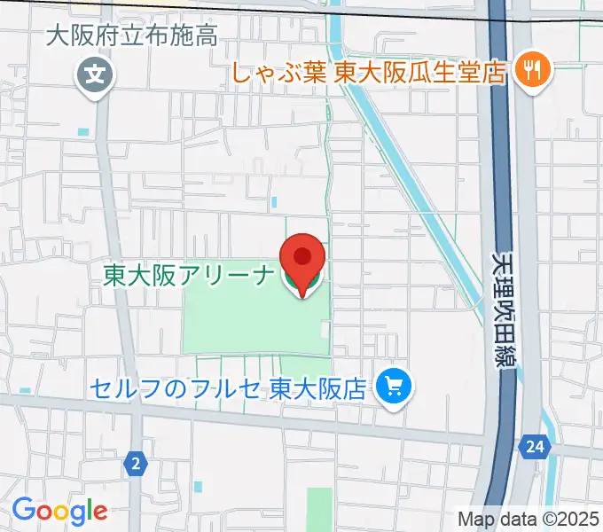 東大阪アリーナの地図