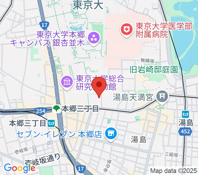 文京総合体育館の地図