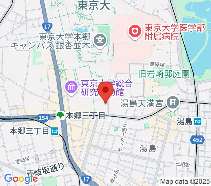 文京総合体育館の地図