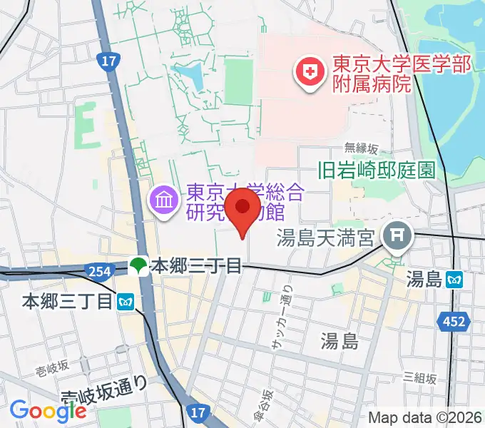 文京総合体育館の地図