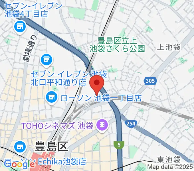 豊島区立池袋スポーツセンターの地図