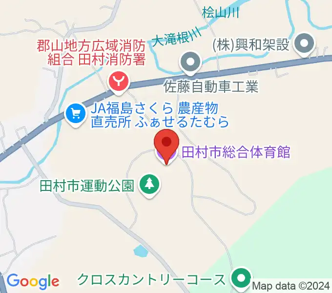 田村市総合体育館の地図