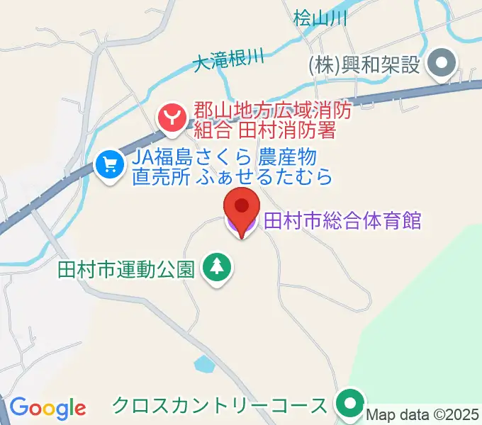 田村市総合体育館の地図