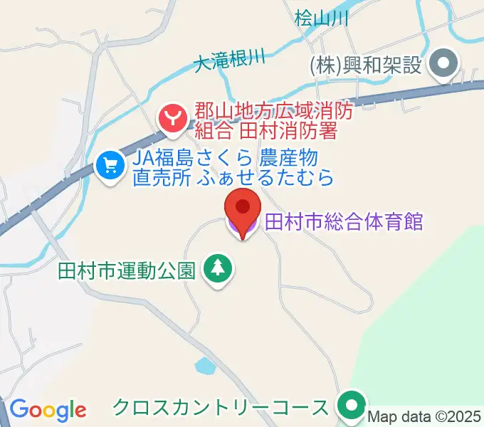 田村市総合体育館の地図