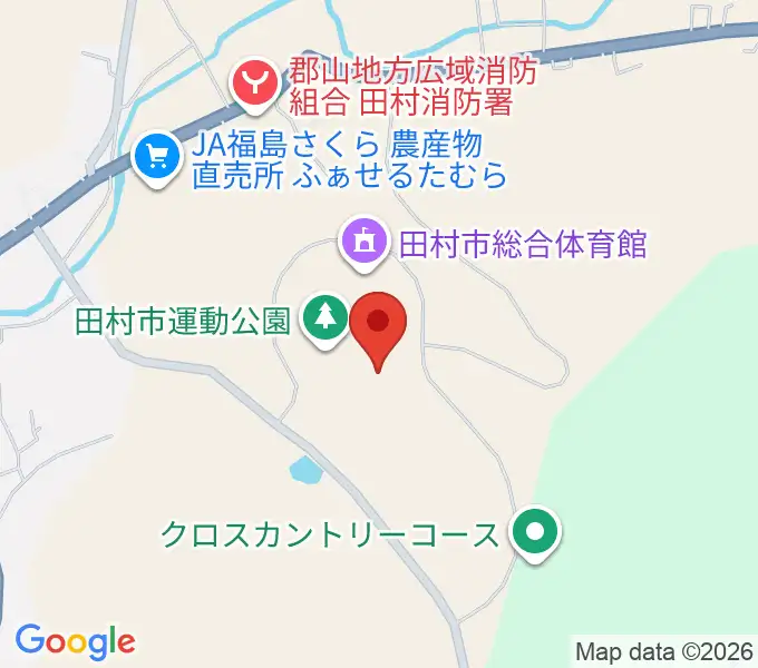 田村市陸上競技場の地図