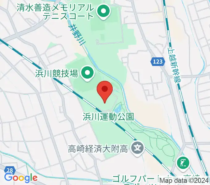 高崎市浜川体育館の地図