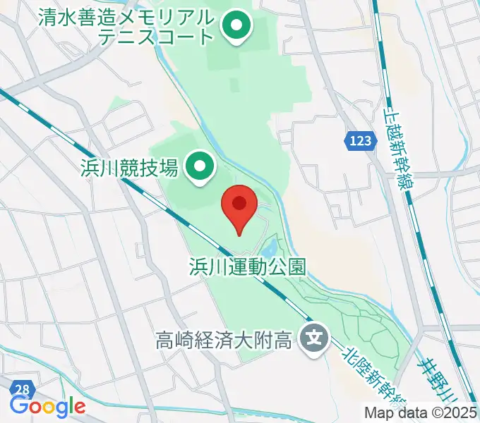 高崎市浜川体育館の地図