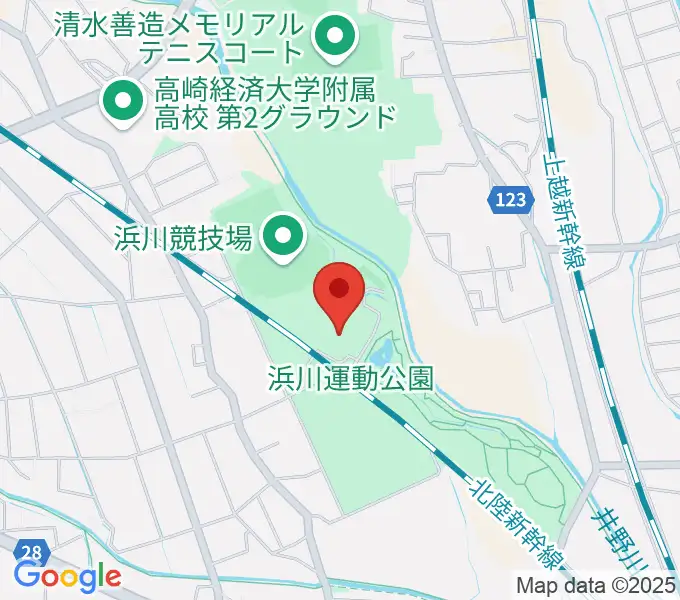高崎市浜川体育館の地図