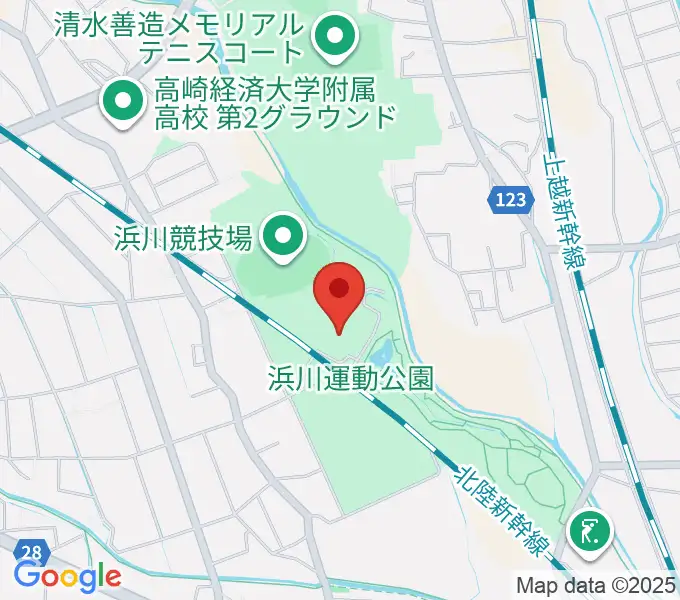 高崎市浜川体育館の地図