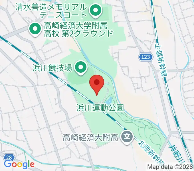 高崎市浜川体育館の地図