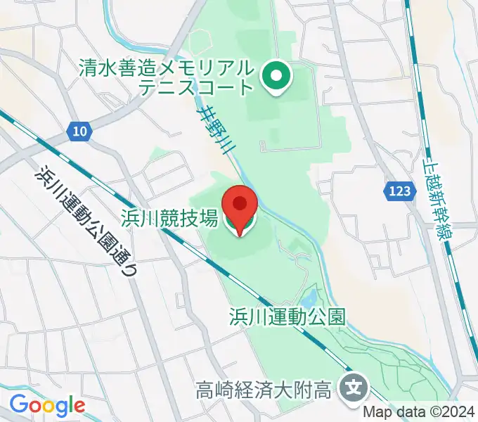 浜川競技場の地図