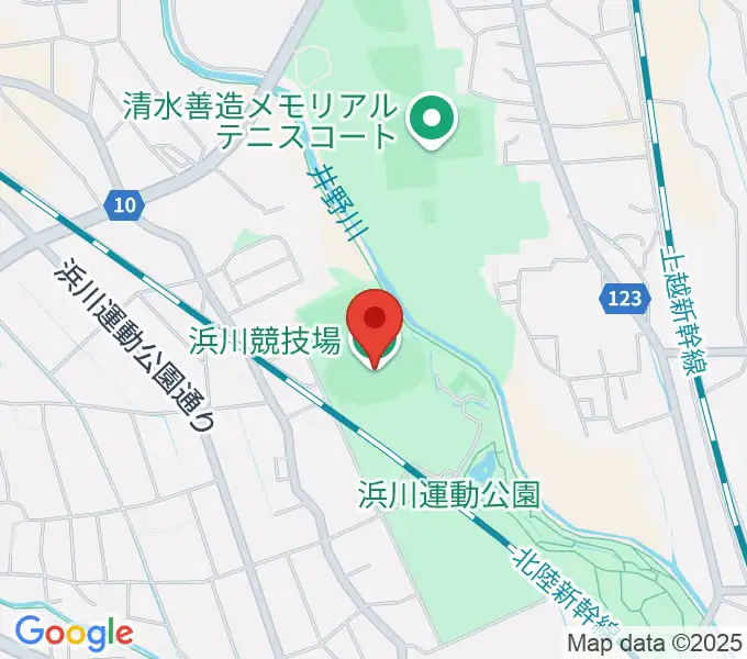 浜川競技場の地図