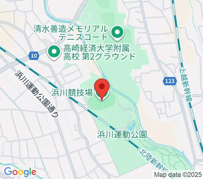 浜川競技場の地図