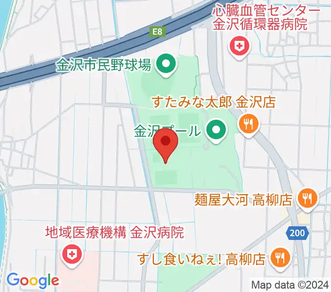 金沢ゴーゴーカレースタジアムの地図