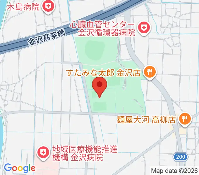 金沢ゴーゴーカレースタジアムの地図