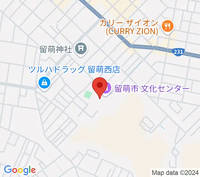 留萌市文化センターの地図