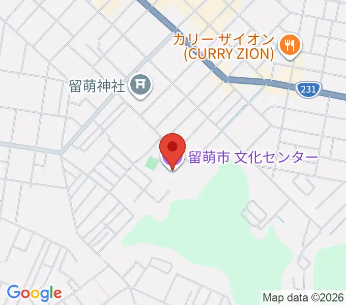 留萌市文化センターの地図