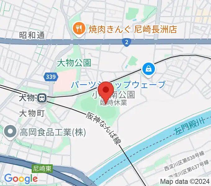 日鉄鋼板SGLスタジアム尼崎の地図