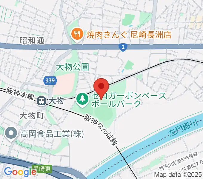 日鉄鋼板SGLスタジアム尼崎の地図