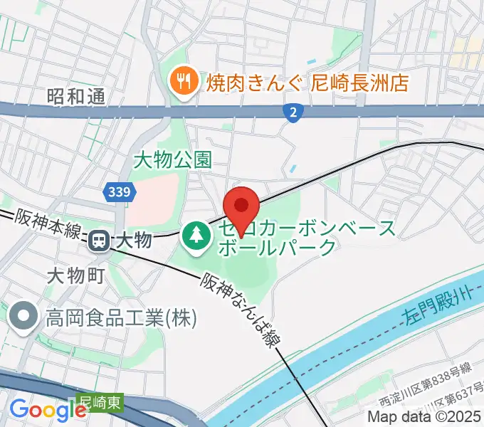 日鉄鋼板SGLスタジアム尼崎の地図