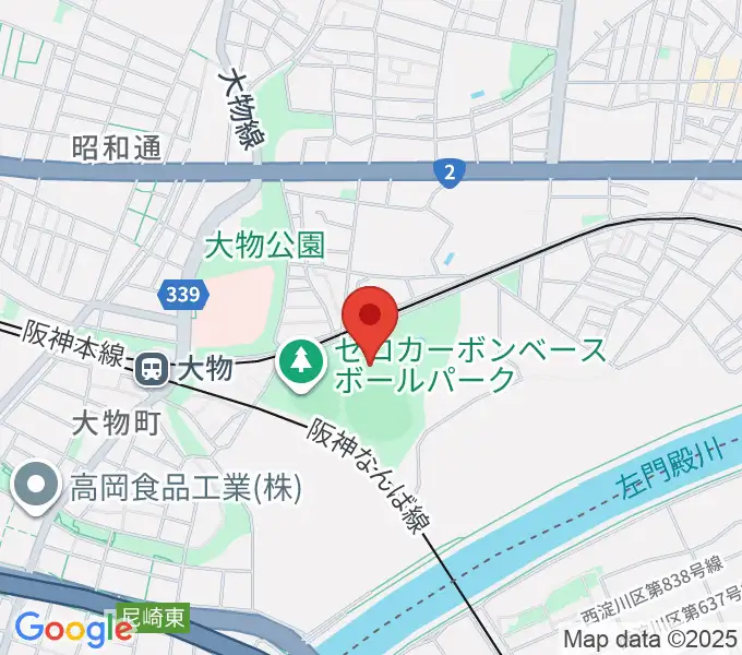 日鉄鋼板SGLスタジアム尼崎の地図
