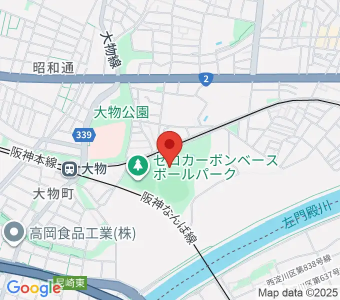 日鉄鋼板SGLスタジアム尼崎の地図