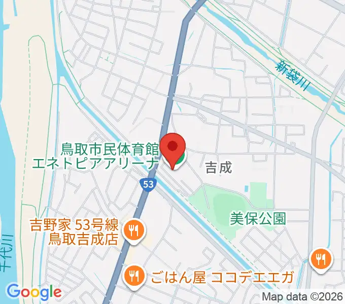 鳥取市民体育館エネトピアアリーナの地図