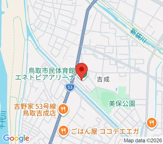 鳥取市民体育館エネトピアアリーナの地図
