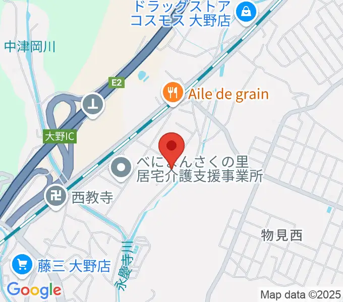 フジタスクエアまるくる大野の地図