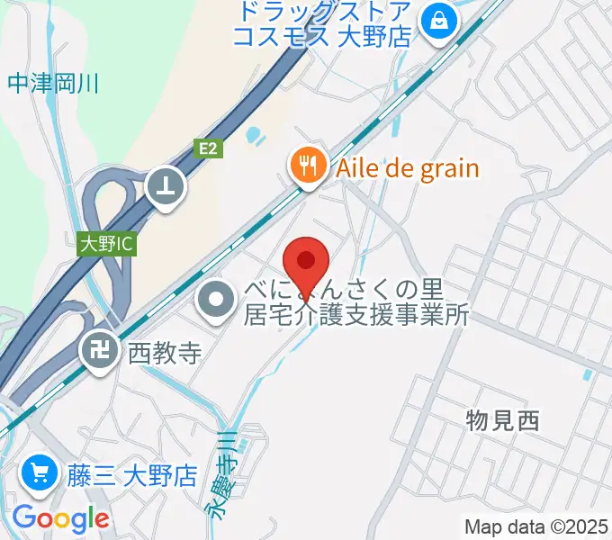 フジタスクエアまるくる大野の地図
