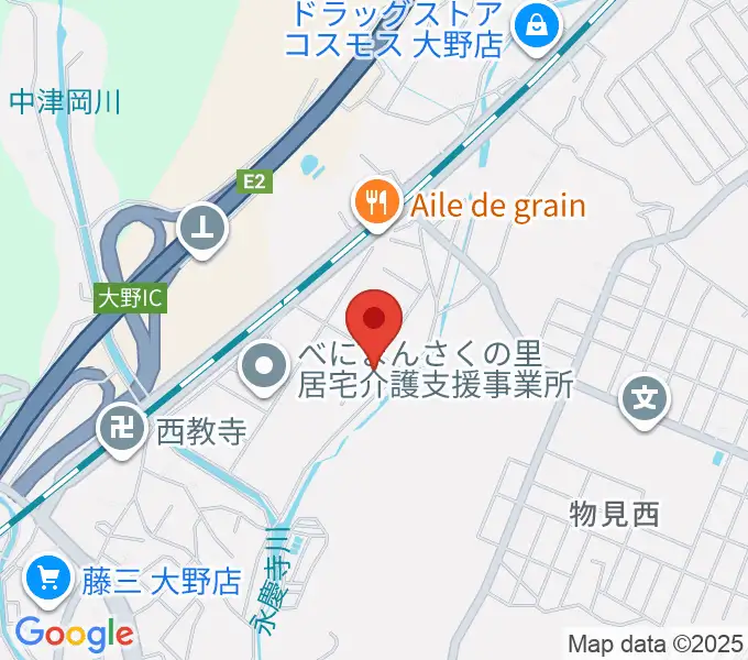 フジタスクエアまるくる大野の地図