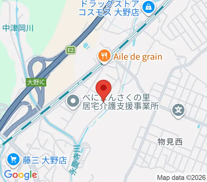 フジタスクエアまるくる大野の地図