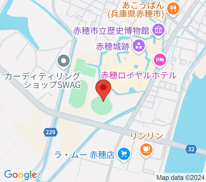 赤穂トラストホープ球場の地図