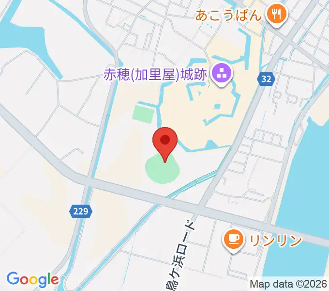 赤穂トラストホープ球場の地図