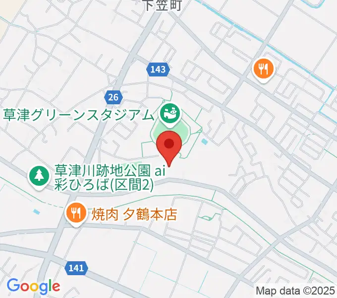 草津市立総合体育館の地図