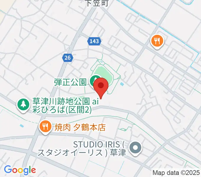 草津市立総合体育館の地図