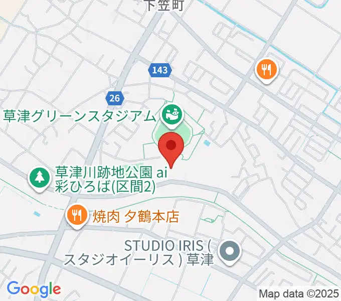 草津市立総合体育館の地図