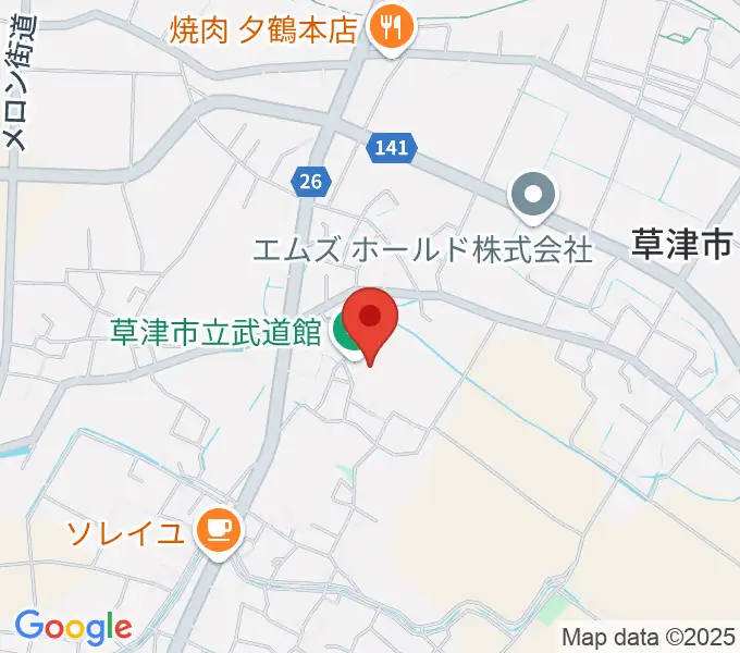 草津市立武道館の地図