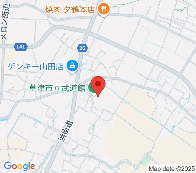 草津市立武道館の地図